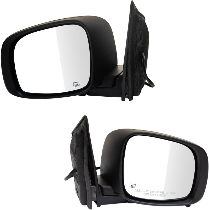 TRQ Driver & Passenger Side Mirror Set Power Manual Folding Compatible with 2008-2010 Chrysler Town & Country Dodge Grand Caravan CH1320291 CH1321291 - Image 1